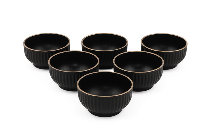 Hermia Juego de 6 Cuencos C-DD07 Negro